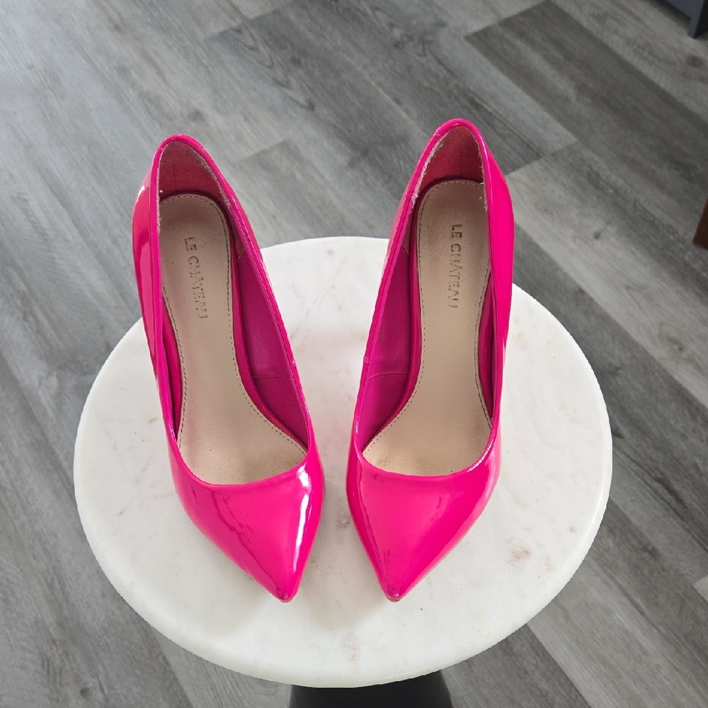 Le Chateau Hot Pink Patent Pointed-Toe Pumps